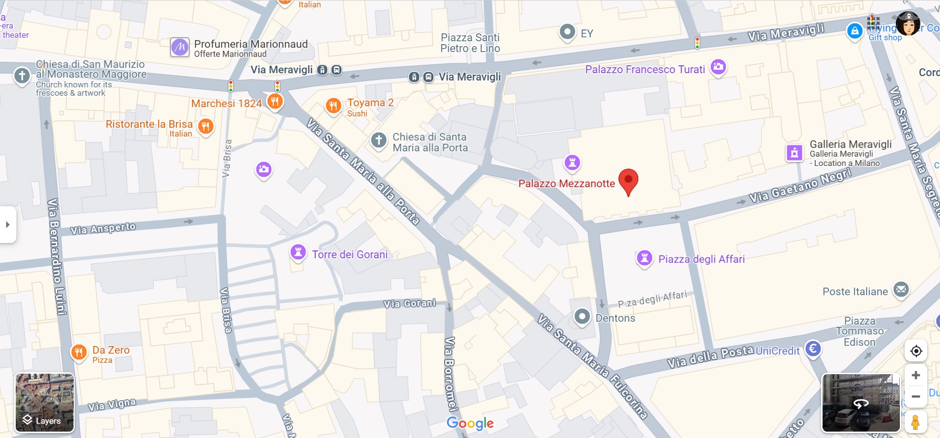 Map to Palazzo Mezzanotte1